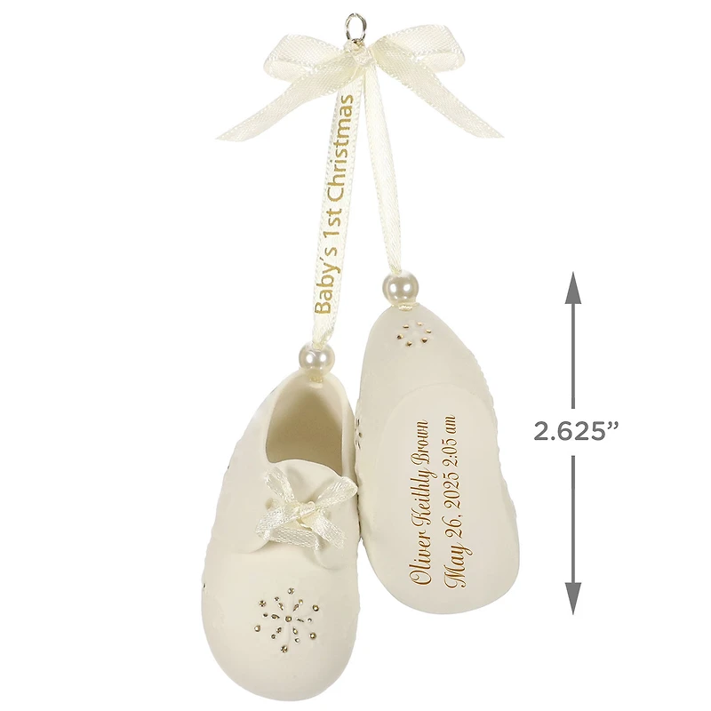 Baby’s First Christmas Booties Porcelain Personalized Ornament, Custom Text for only USD 34.99 | Hallmark