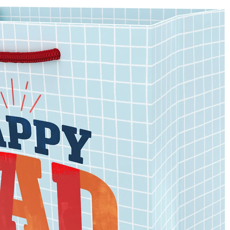 6.5" Happy Dad Day on Blue Grid Small Gift Bag for only USD 2.79 | Hallmark