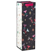13" Lacey Chabert Collection Tiny Tini Glasses on Black Christmas Wine Gift Bag for only USD 4.99 | Hallmark