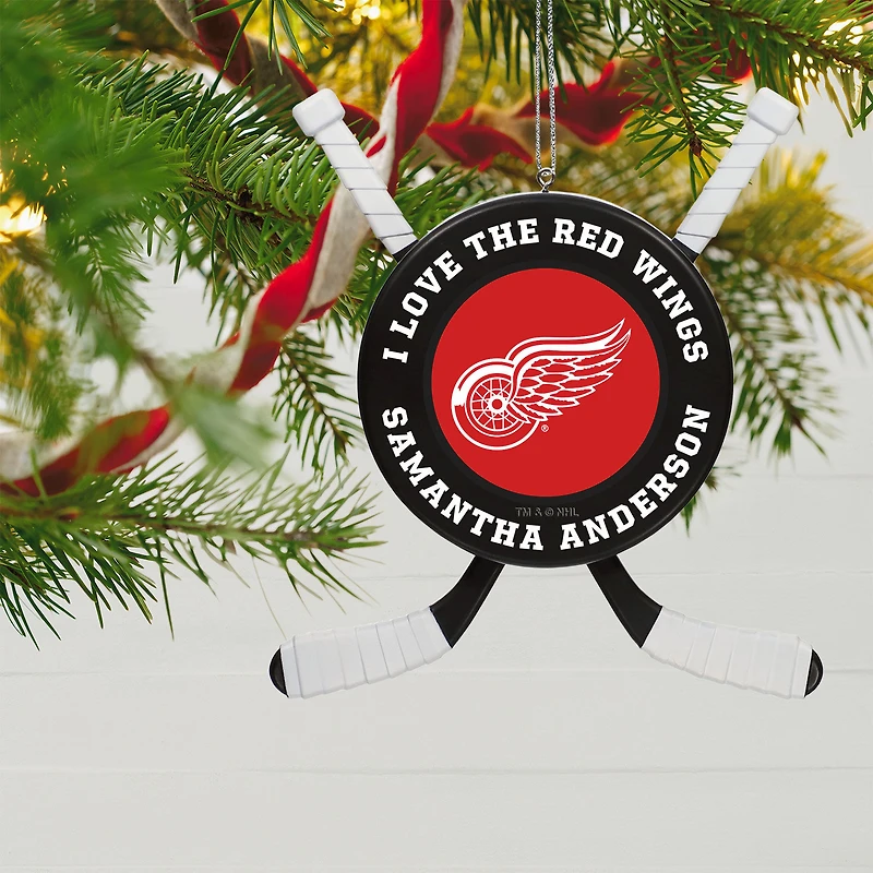 NHL Detroit Red Wings® Hockey Personalized Ornament