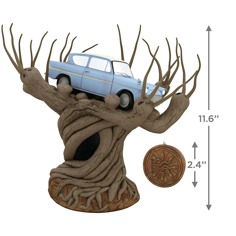 Harry Potter and the Chamber of Secrets™ Collection Flying Ford Anglia in the Whomping Willow™ Tree Topper With Light and Sound for only USD 158.99 | Hallmark