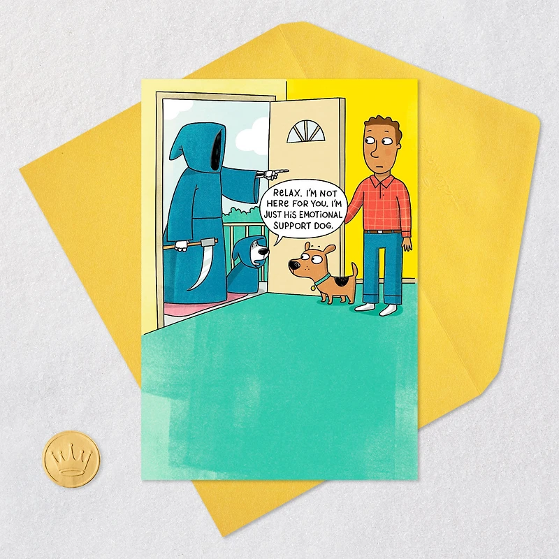 Grim Reaper and His Emotional Support Dog Funny Birthday Card for only USD 4.49 | Hallmark