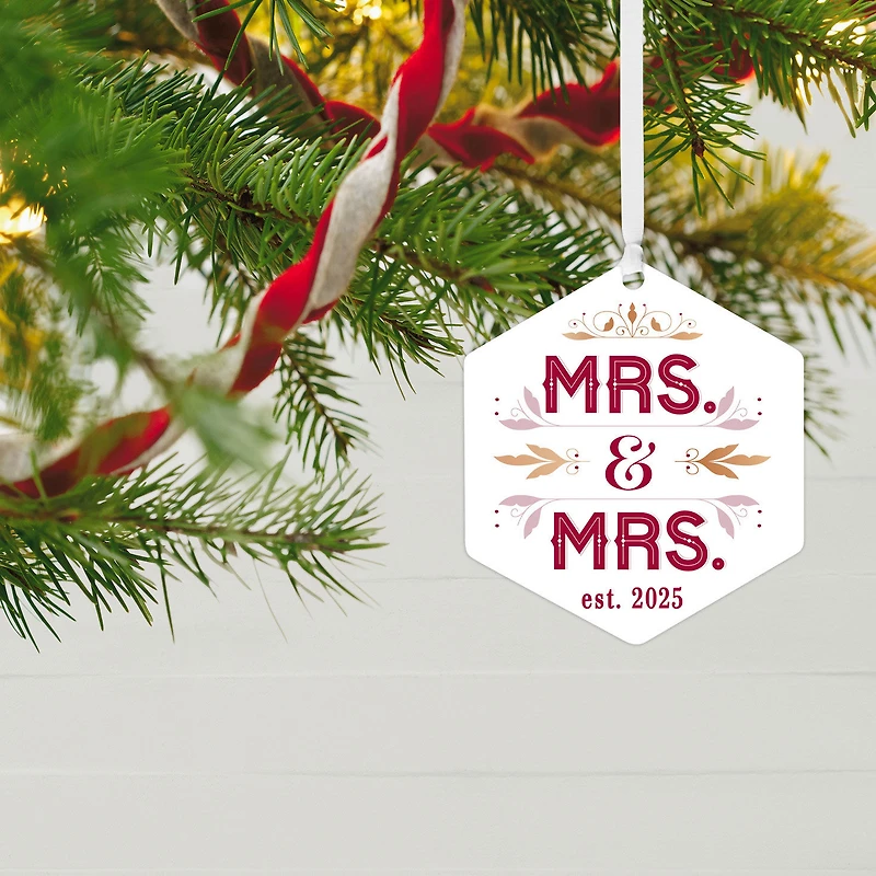 Mrs. & Mrs. Metal Personalized Ornament, Custom Text for only USD 17.99 | Hallmark