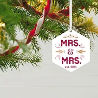 Mrs. & Mrs. Metal Personalized Ornament, Custom Text for only USD 17.99 | Hallmark
