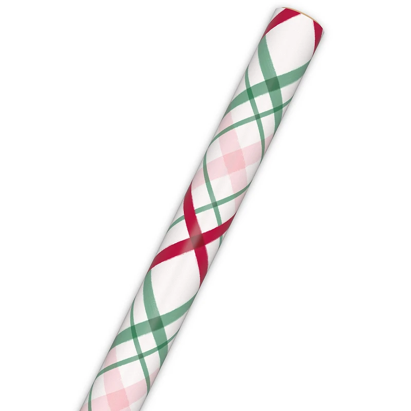 Peppermint-Scented Playful Plaid on White Christmas Wrapping Paper Roll, 20 sq. ft. for only USD 5.99 | Hallmark