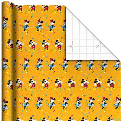 Disney Mickey and Minnie on Yellow Wrapping Paper Roll, 17.5 sq. ft. for only USD 4.99 | Hallmark