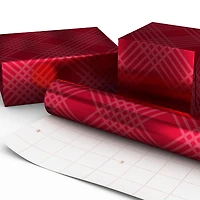 Red Plaid on Metallic Red Jumbo Christmas Wrapping Paper Roll, 54 sq. ft. for only USD 9.99 | Hallmark