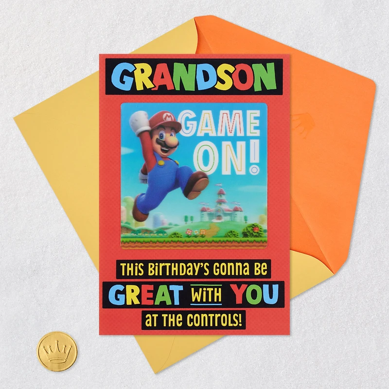 Nintendo Super Mario™ Game On! Lenticular Birthday Card for Kids for only USD 6.99 | Hallmark