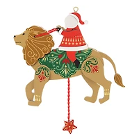 Pull-String Lion With Santa Wood Ornament for only USD 31.99 | Hallmark
