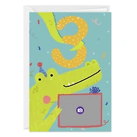Festive Crocodile Custom 3rd Birthday Card for only USD 4.99 | Hallmark