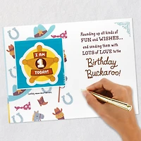 Round Up Some Fun First Birthday Card for Grandson With Decal for only USD 4.59 | Hallmark