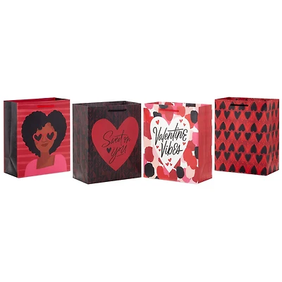 9.6" Valentine Vibes 4-Pack Assorted Medium Gift Bags for only USD 7.99 | Hallmark