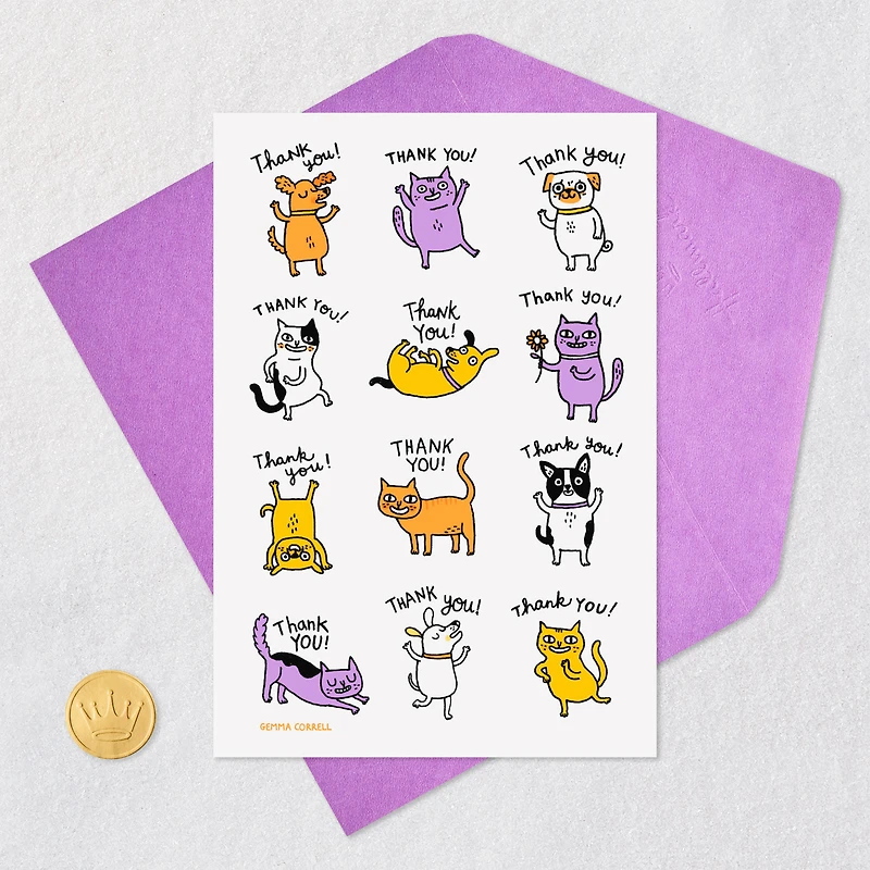 Just Can't Say It Enough Dogs and Cats Funny Thank You Card for only USD 3.99 | Hallmark