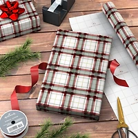 Farmhouse Plaid on White Christmas Wrapping Paper Roll, 22.5 sq. ft. for only USD 4.99 | Hallmark