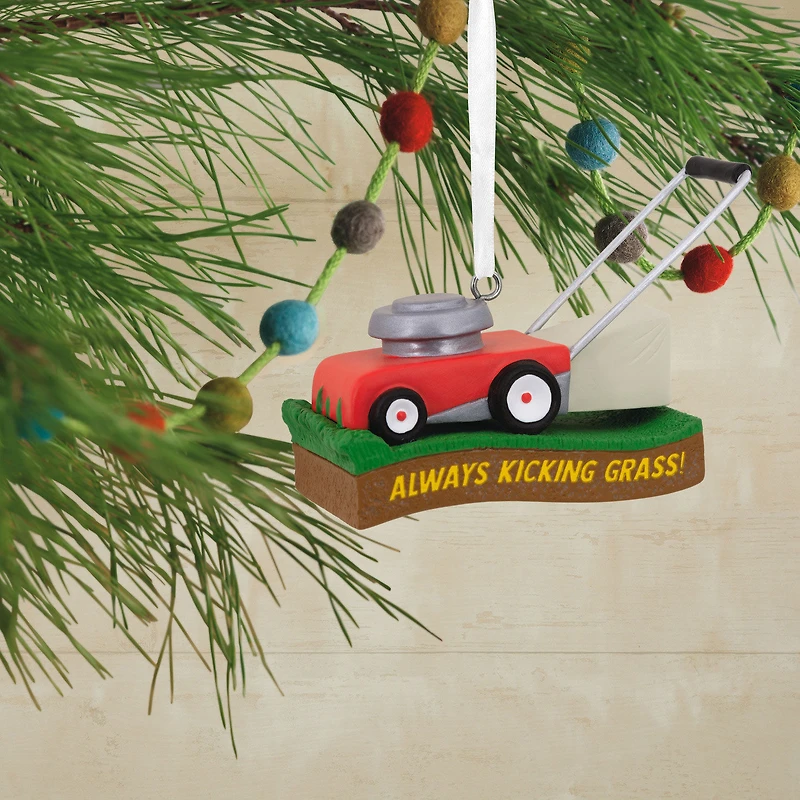 Kicking Grass Lawn Mower Hallmark Ornament for only USD 14.99 | Hallmark