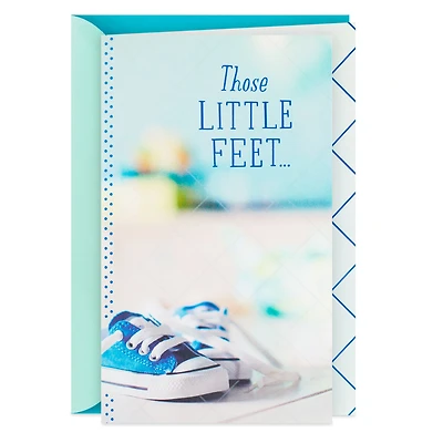 Tiny Blue Sneakers New Baby Boy Card for only USD 3.99 | Hallmark