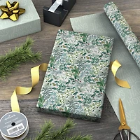 Floral on Blue/Happy Holidays Reversible Wrapping Paper Roll, 30 sq. ft. for only USD 4.99 | Hallmark