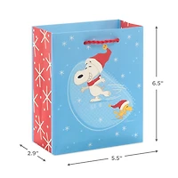 6.5" Peanuts® Snoopy and Woodstock Ice-Skating Small Christmas Gift Bag for only USD 2.49 | Hallmark