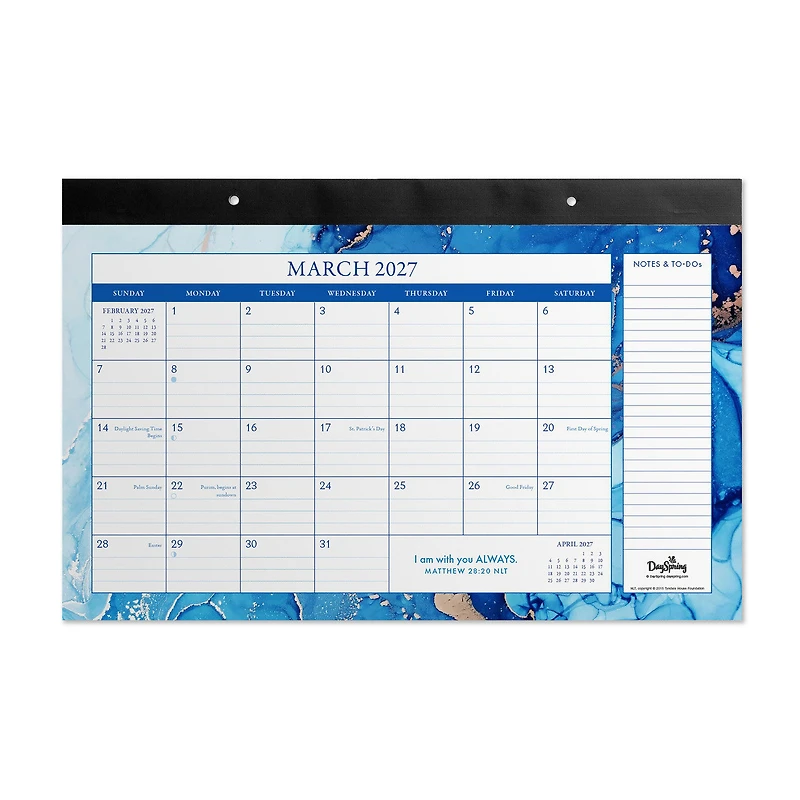 Blue and Gold Marbled 2027 Desk Calendar, 17x11, 12-Month for only USD 11.99 | Hallmark