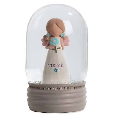 Blossom Bucket March Birthstone Angel Snow Globe, 4.2" for only USD 22.99 | Hallmark