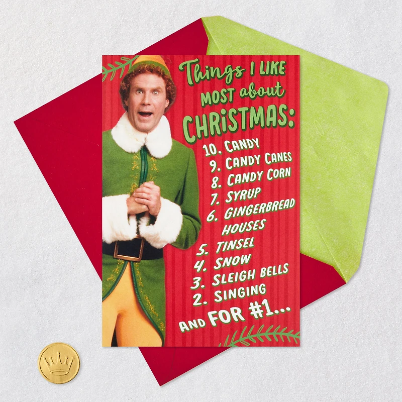 Elf Buddy the Elf™ Things I Like Most Musical Pop-Up Christmas Card for only USD 8.59 | Hallmark
