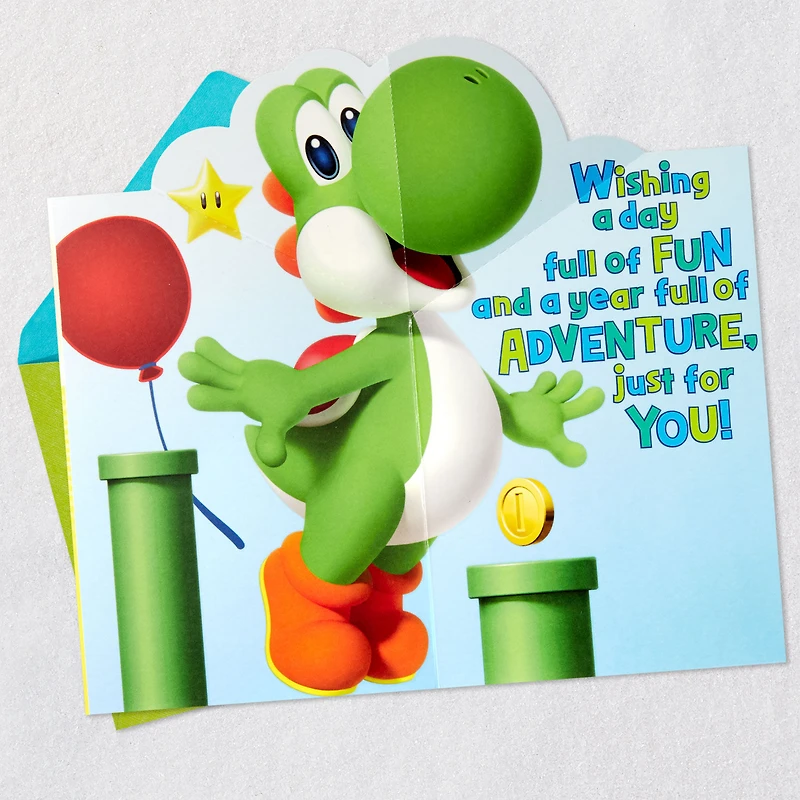 Nintendo Super Mario™ Yoshi Fun and Adventure Pop-Up Birthday Card for Kids for only USD 5.59 | Hallmark