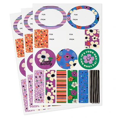 Lavender-Scented Colorful Floral Gift Tags and Stickers, 3 sheets for only USD 3.99 | Hallmark