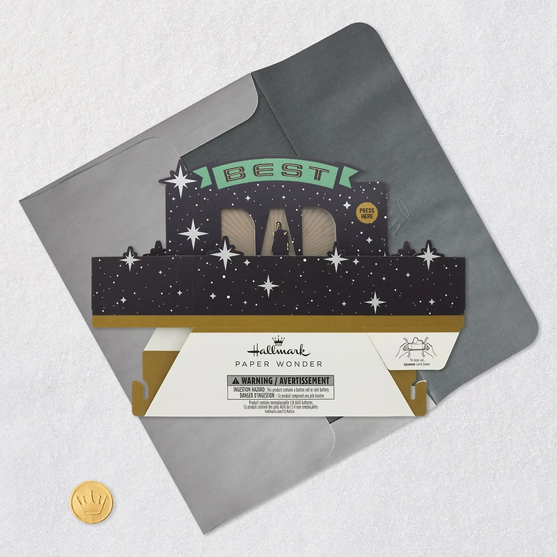 Star Wars: The Mandalorian™ Best Dad in the Galaxy Musical 3D Pop-Up Father's Day Card With Light for only USD 10.99 | Hallmark