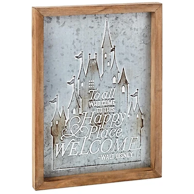 Disney Castle Happy Place Wood and Metal Quote Sign, 8.75x12 for only USD 29.99 | Hallmark