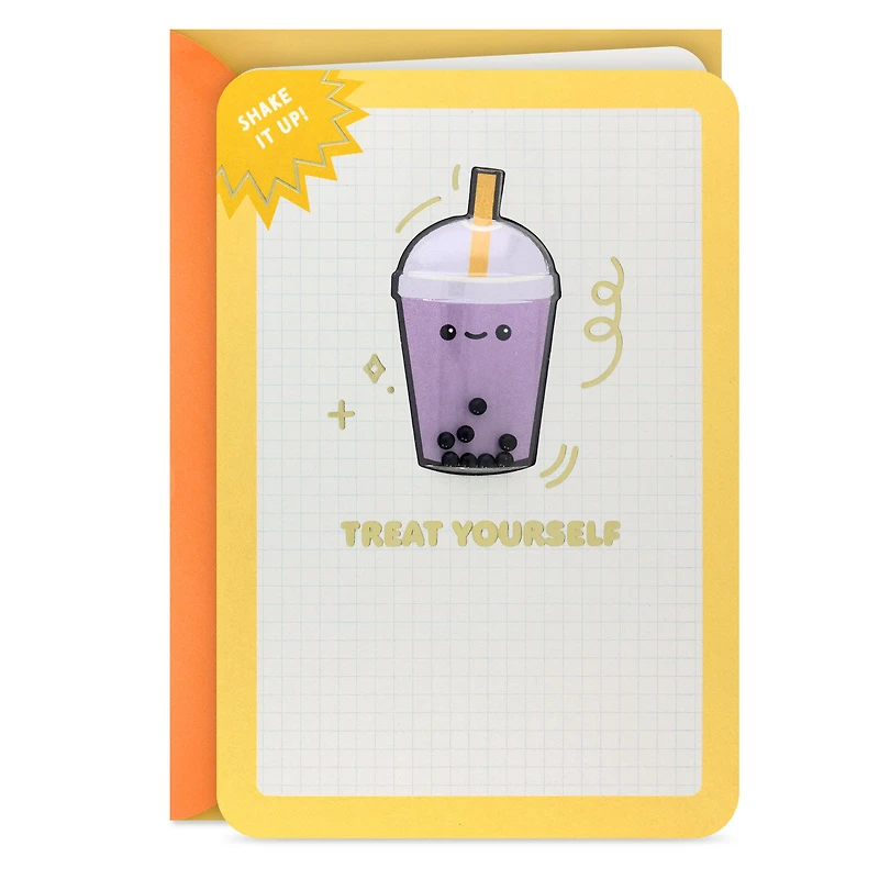 Treat Yourself Boba Tea Confetti Shaker Birthday Card for only USD 7.99 | Hallmark