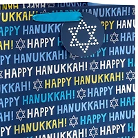 15.5" Happy Hanukkah on Metallic Blue Extra-Large Gift Bag for only USD 5.49 | Hallmark