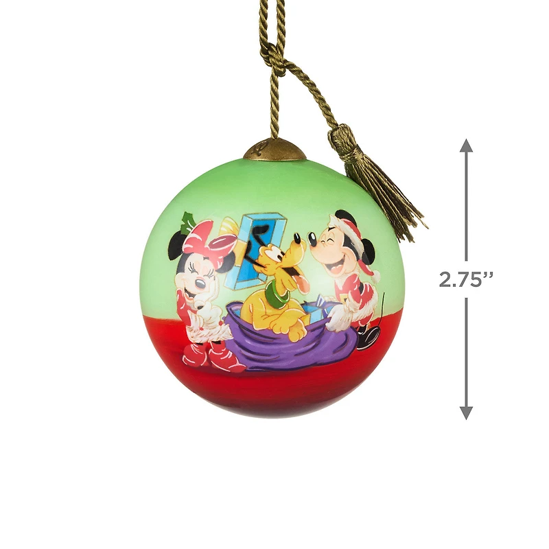 Disney Mickey and Friends Ne'Qwa Art® Hand-Painted Glass Hallmark Ornament for only USD 40.49 | Hallmark