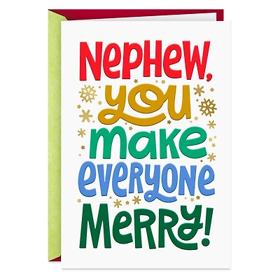You Make Everyone Merry Christmas Card for Nephew for only USD 3.99 | Hallmark