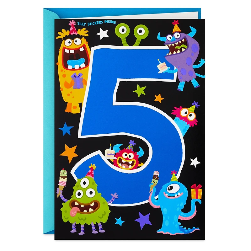 Silly Monsters 5th Birthday Card With Stickers for only USD 4.99 | Hallmark