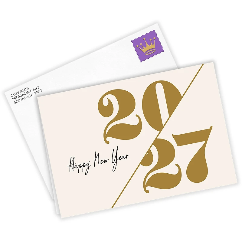 Gold 2027 Custom New Year Card for only USD 4.99 | Hallmark
