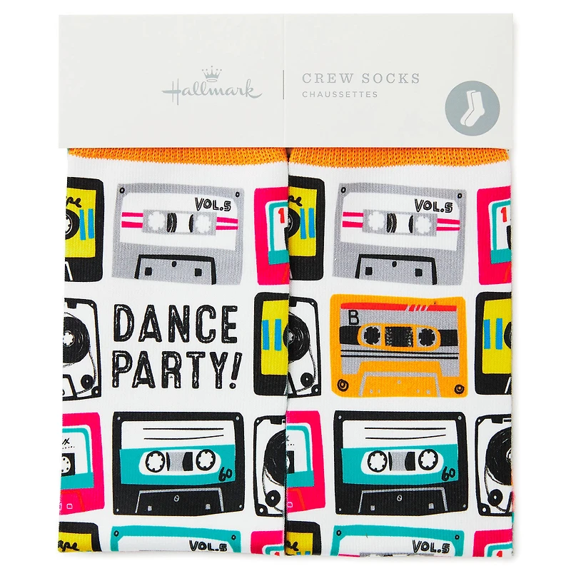 Dance Party Cassette Tapes Fun Crew Socks for only USD 12.99 | Hallmark