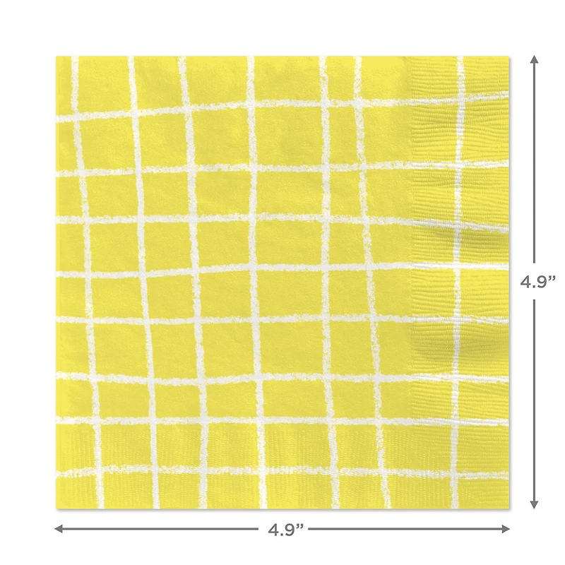 Yellow Grid Cocktail Napkins, Set of 16 for only USD 4.49 | Hallmark