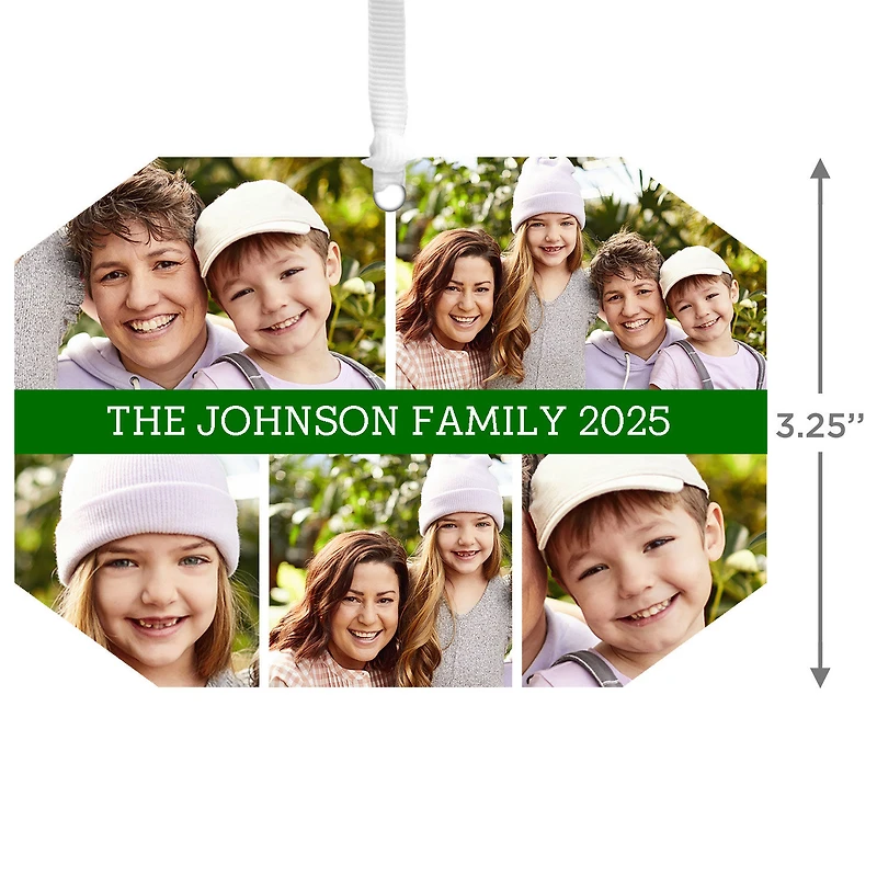 Five-Photo Metal Personalized Ornament, Custom Photo and Text for only USD 17.99 | Hallmark