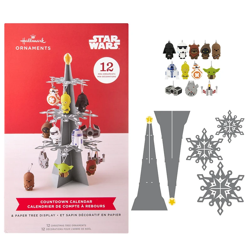 Star Wars™ Hallmark Countdown Calendar Paper Tree Set With 12 Mini Ornaments for only USD 34.99 | Hallmark