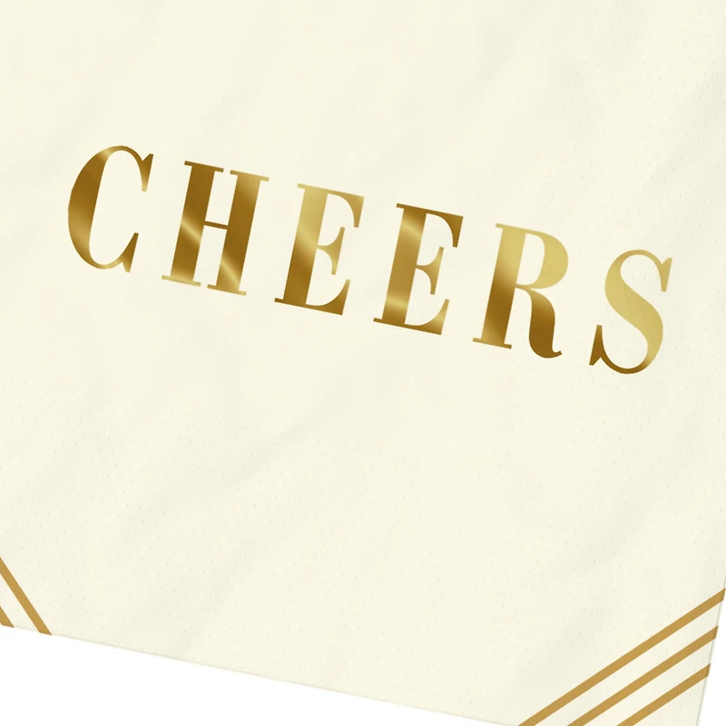 Ivory and Gold "Cheers" Cocktail Napkins, Set of 16 for only USD 4.49 | Hallmark
