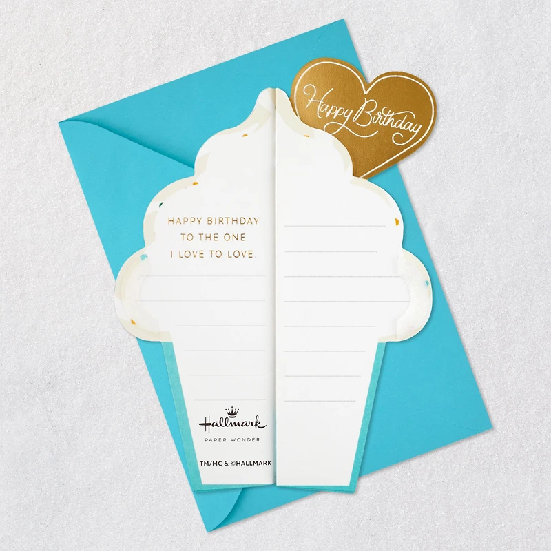 Love to Love You Cupcake With Heart Honeycomb 3D Pop-Up Romantic Birthday Card for only USD 6.99 | Hallmark
