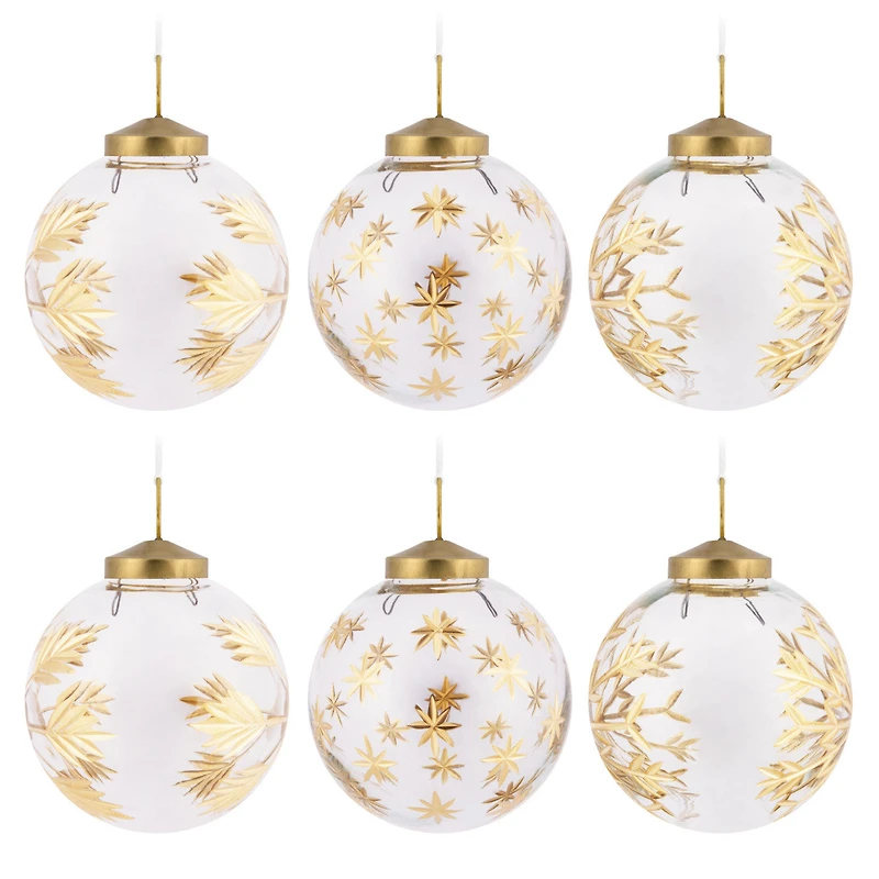 Signature Gold-Etched Glass Hallmark Ornaments, Set of 6 for only USD 40.49 | Hallmark