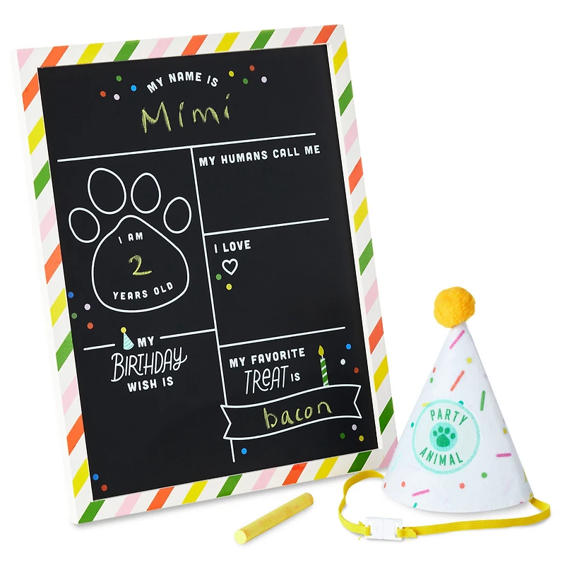 Pet Birthday Chalkboard With Party Hat for only USD 22.99 | Hallmark