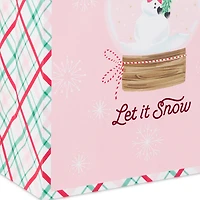 13" Snowman Snow Globe on Pink Large Holiday Gift Bag for only USD 4.49 | Hallmark