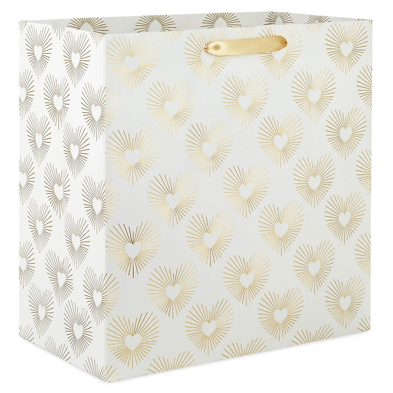 15" Gold Hearts on White Extra-Deep Gift Bag for only USD 5.99 | Hallmark