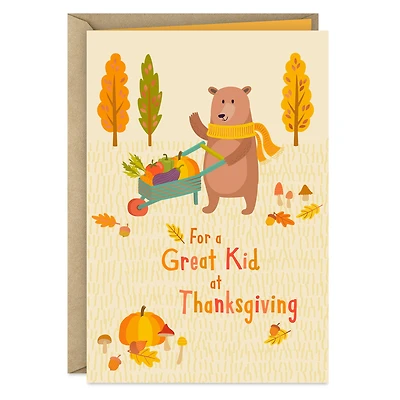 A Harvest of Happiness Thanksgiving Card for Kids for only USD 2.00 | Hallmark