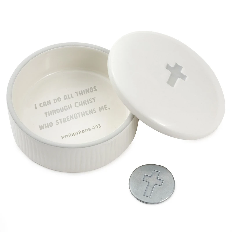 I Can Do All Things Lidded Trinket Dish With Metal Token for only USD 22.99 | Hallmark
