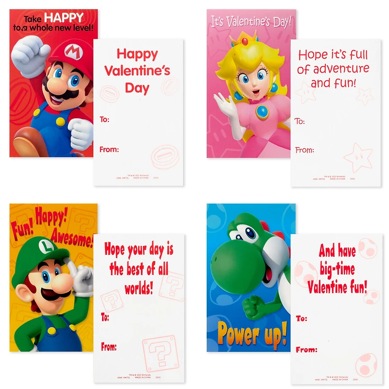 Nintendo Super Mario™ Kids Classroom Valentines Set With Cards, Stickers and Mailbox for only USD 9.99 | Hallmark
