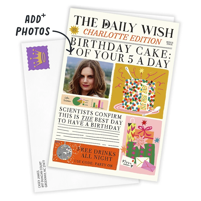Birthday Cake News Custom Card for only USD 4.99 | Hallmark