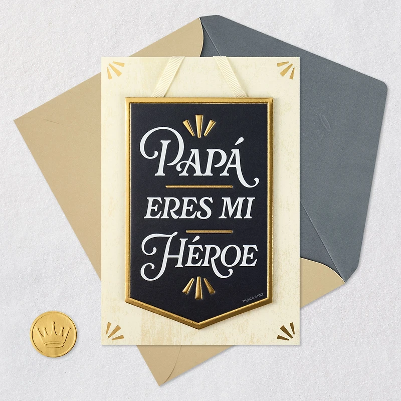 Papá, You're My Hero Spanish-Language Father's Day Card With Banner for only USD 8.59 | Hallmark